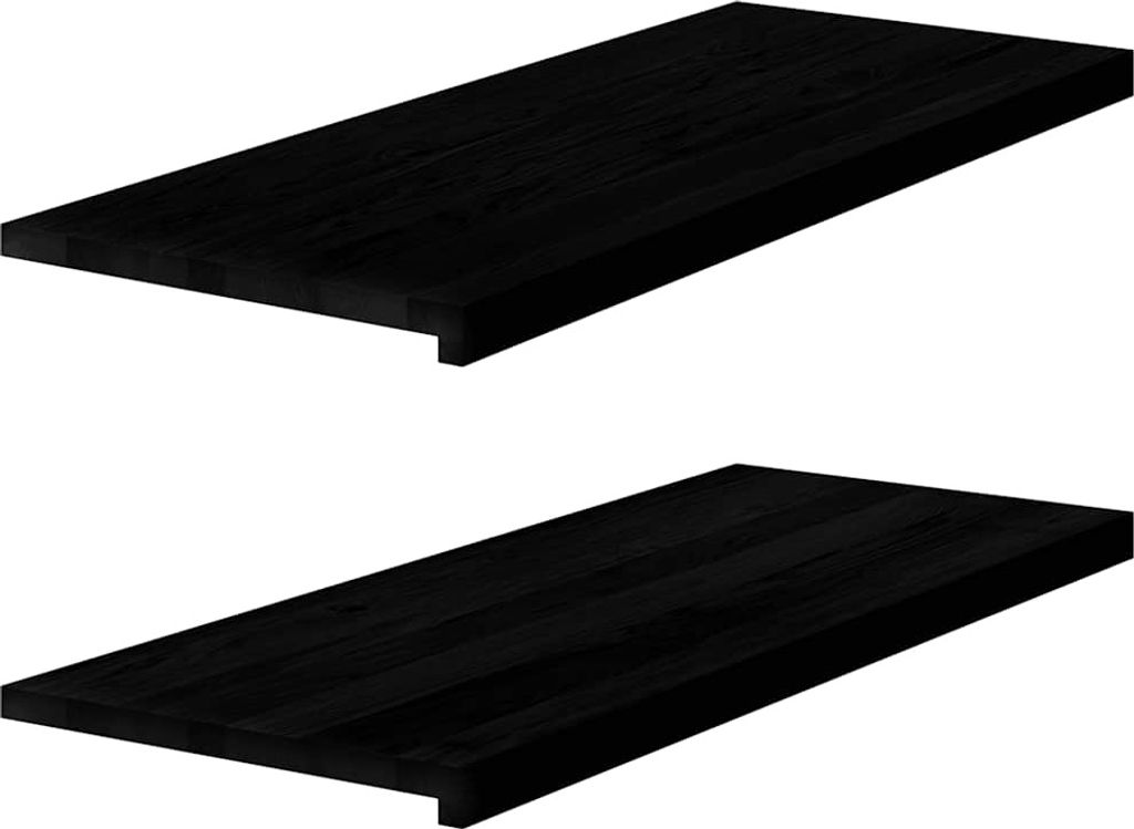 Fensterbänke 2 Stk. Dunkelbraun 100x40x2 cm Massivholz Eiche