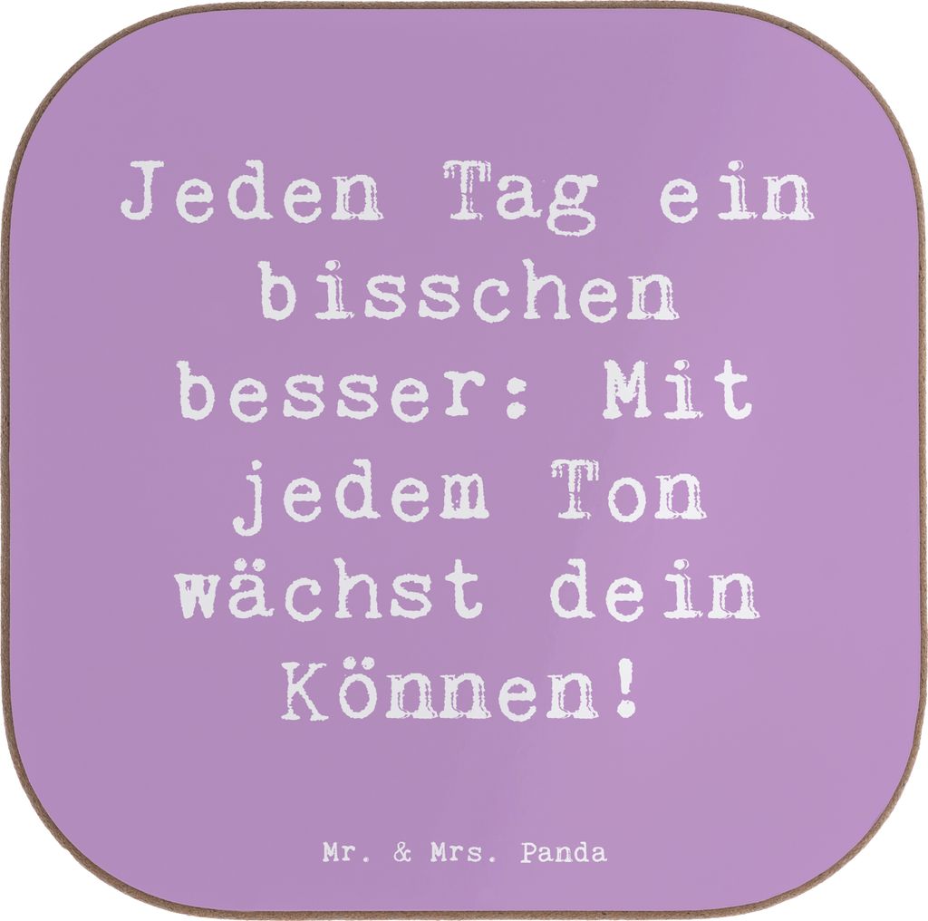 Mr. & Mrs. Panda Untersetzer für Gläser Spruch Ein neues Musikinstrument lernen - Lavendeltraum - Geschenk, Geschenkideen, Trost, Musikalischer F...