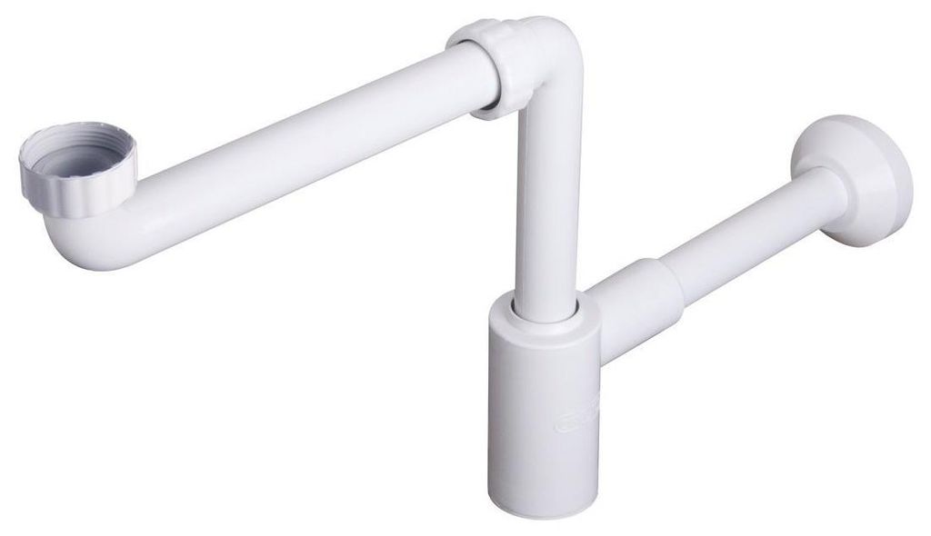 CRONO Waschtisch-Siphon, Platzsparend, 5/4" DN32, Weiß Produktbild 