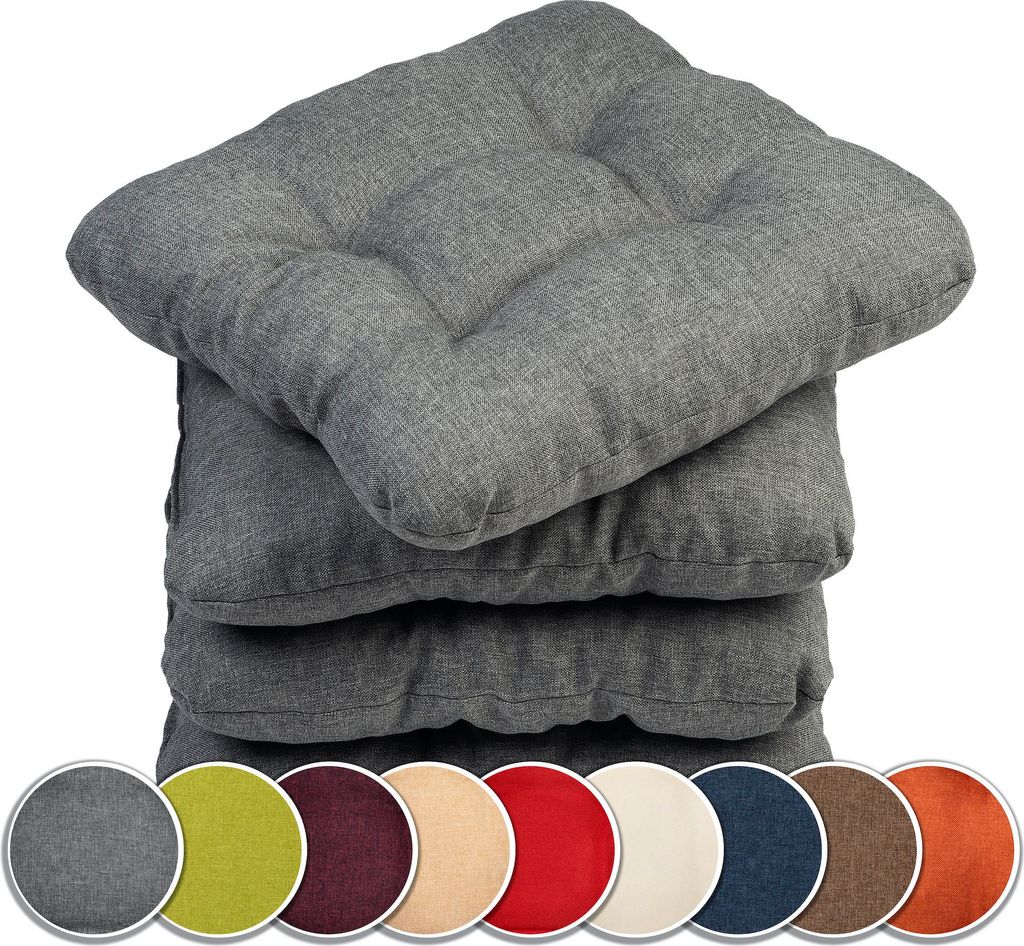 Sunnypillow 4er Set Stuhlkissen 45x45 cm Bequeme 8cm Polsterauflage Auflage für Stühle / Bänke in Haus und Garten Sitzkissen Sitzauflage Gartenk...