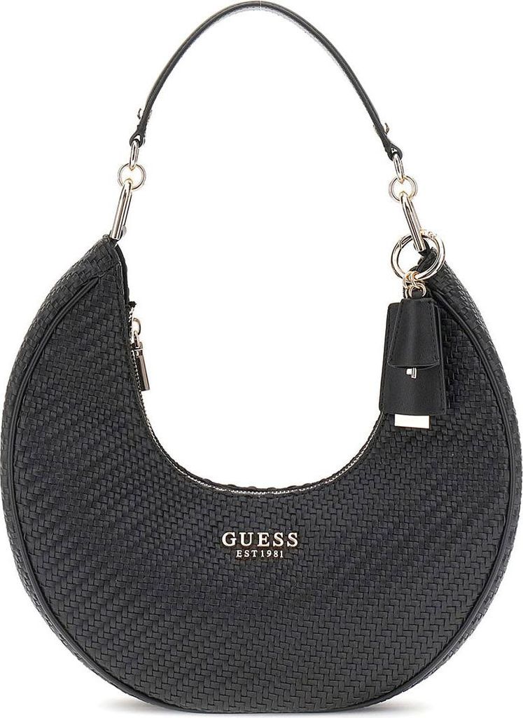 Guess Mirema gewebte Hobo-Tasche in Schwarz für Damen – 31 x 29 x 7 cm / Schwarz