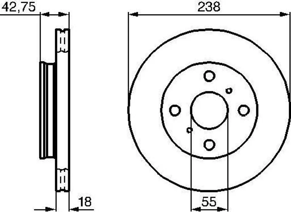 Disque de frein BOSCH 0 986 478 438 pour Toyota Starlet P9 OE 43512 16070