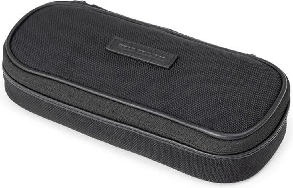 Étui de luxe pour stylos noir en cuir véritable avec fermeture éclair