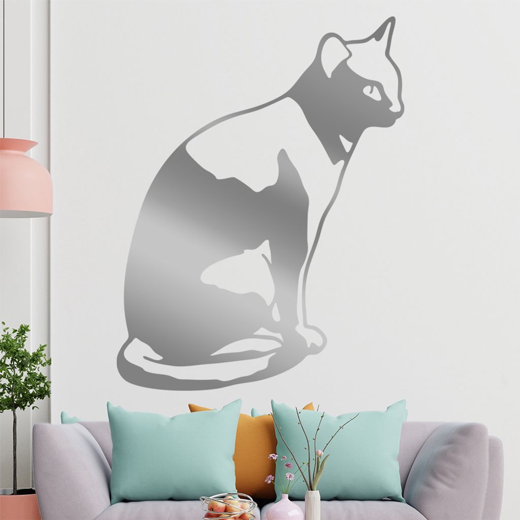 KIWISTAR Katze sitzt - Kitty Cat Kater Wandtattoo in 6 Größen - Wandaufkleber Wall Sticker - Dekoration, Küche, Wohnzimmer, Schlafzimmer, Badezi...