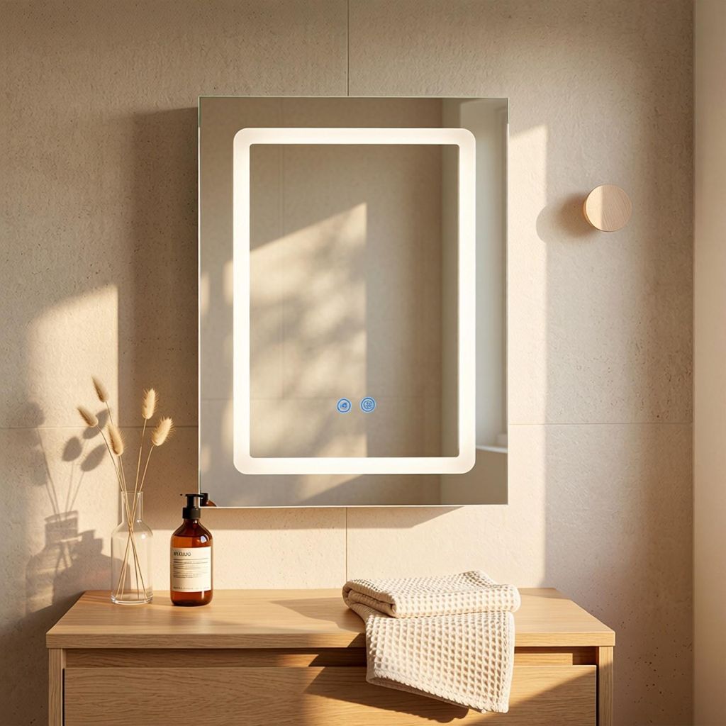 Spiegelschrank Bad 50x70x12cm mit LED-Beleuchtung & Produktbild 