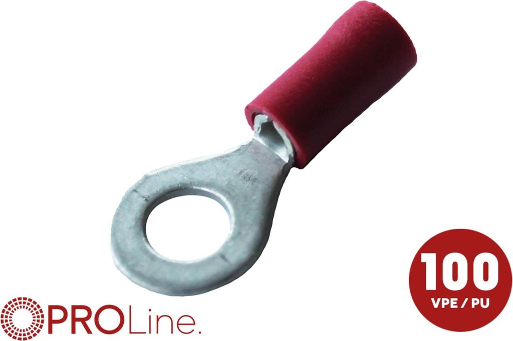 Ringkabelschuh 0,5mm²-1,5mm²/4.3mm rot 100 Stück lose