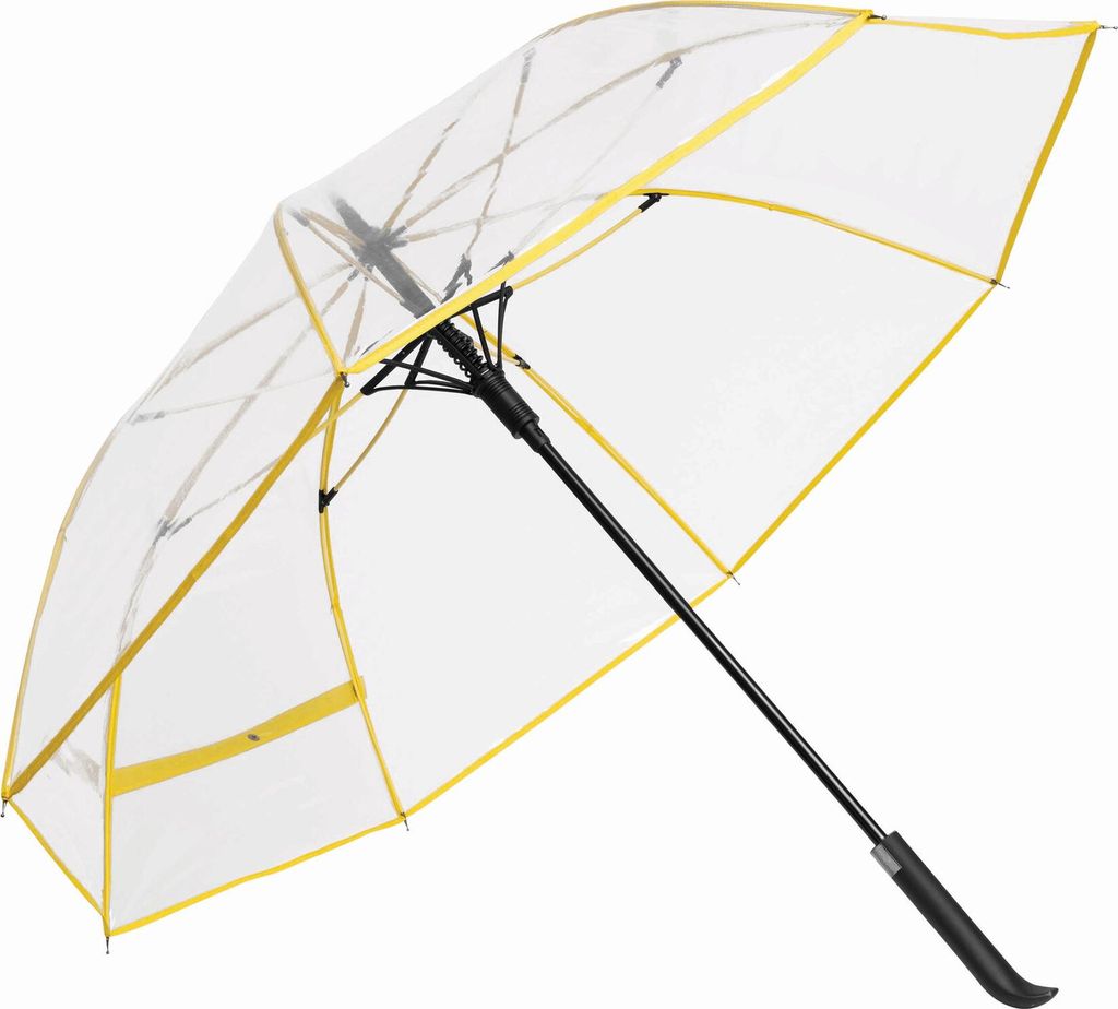 Regenschirm Transparent halbautomatik Ø103 cm Stockschirm 420 Gramm Schirm Gelb