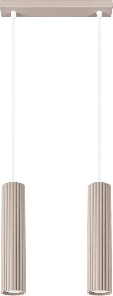 Lampada Sospensione KARBON 2 Taupe Sollux | Design Alluminio 2xGU10