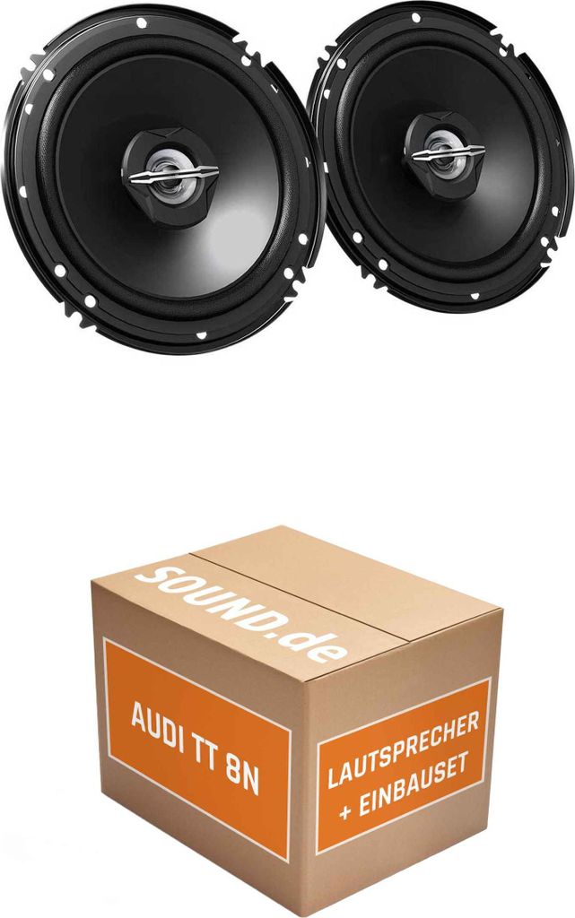 Lautsprecher Boxen Einbaupaket vorne JVC CS-J620X passend für Audi TT 8N | 2x Tief-Mitteltöner inkl. Hochtöner 300W