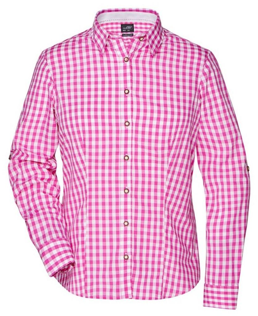 James and Nicholson - "Traditional" Hemd für Damen LT2772 (S) (Violett/Weiß)