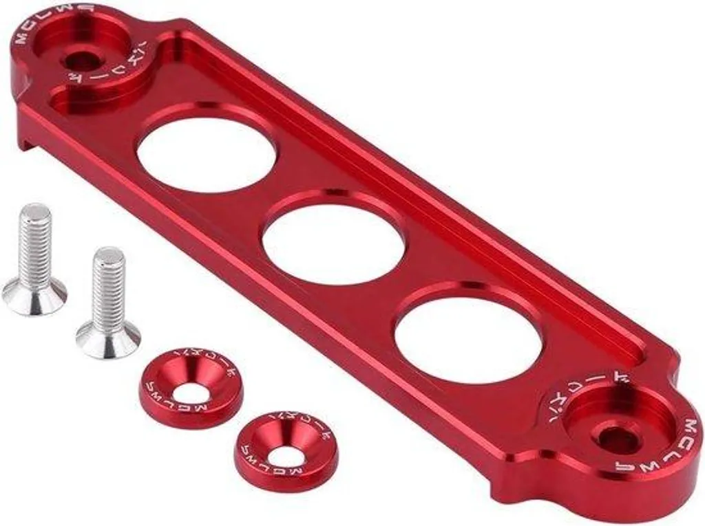 Bac de batterie sport automobile en aluminium rouge avec fixation fixe