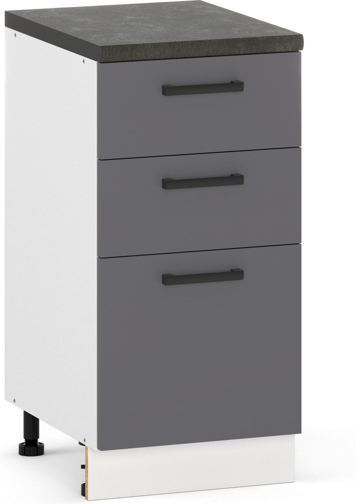 ULWEHOME Szafka kuchenna dolna stojąca 40 cm 3 szuflady Zdjęcie produktu 