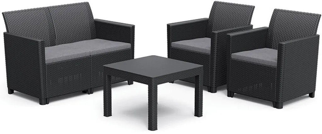 Petit canapé de jardin Allibert Claire graphite résistant et sans entretien