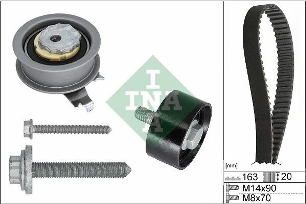Kit de courroie crantée INA 530 0711 10 pour moteur essence et