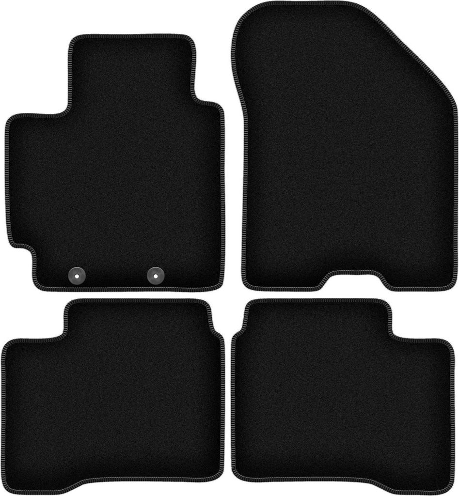 Wielganizator Velours-Autoteppiche – passend für Suzuki Swift VI (Schrägheck, Bj. 2017-) – schwarz, passgenau, mit Befestigungen set 4 Stk.