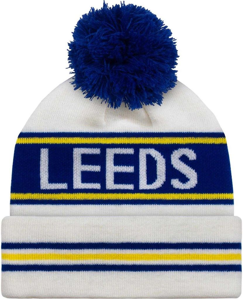 Fan Originals - "Leeds" Mütze, Bommel GF130 (Einheitsgröße) (Weiß/Blau)