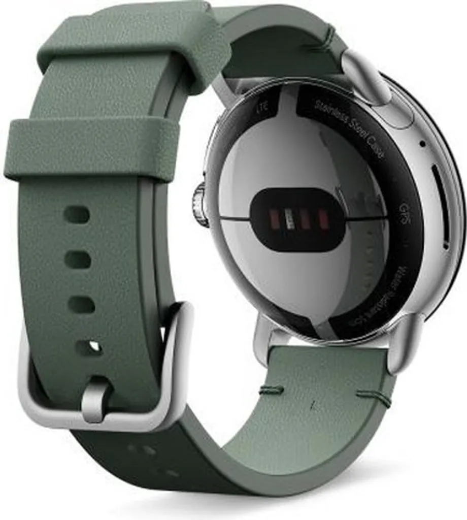 Bracelet Google en cuir pour Pixel Watch taille L - Vert élégant officiel