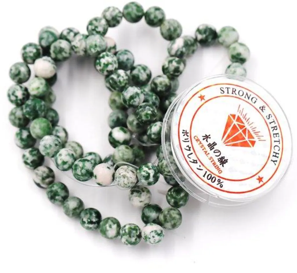 Perles de Jaspe Vert 8 mm pour Bracelet - Pierres Naturelles Lithothérapie