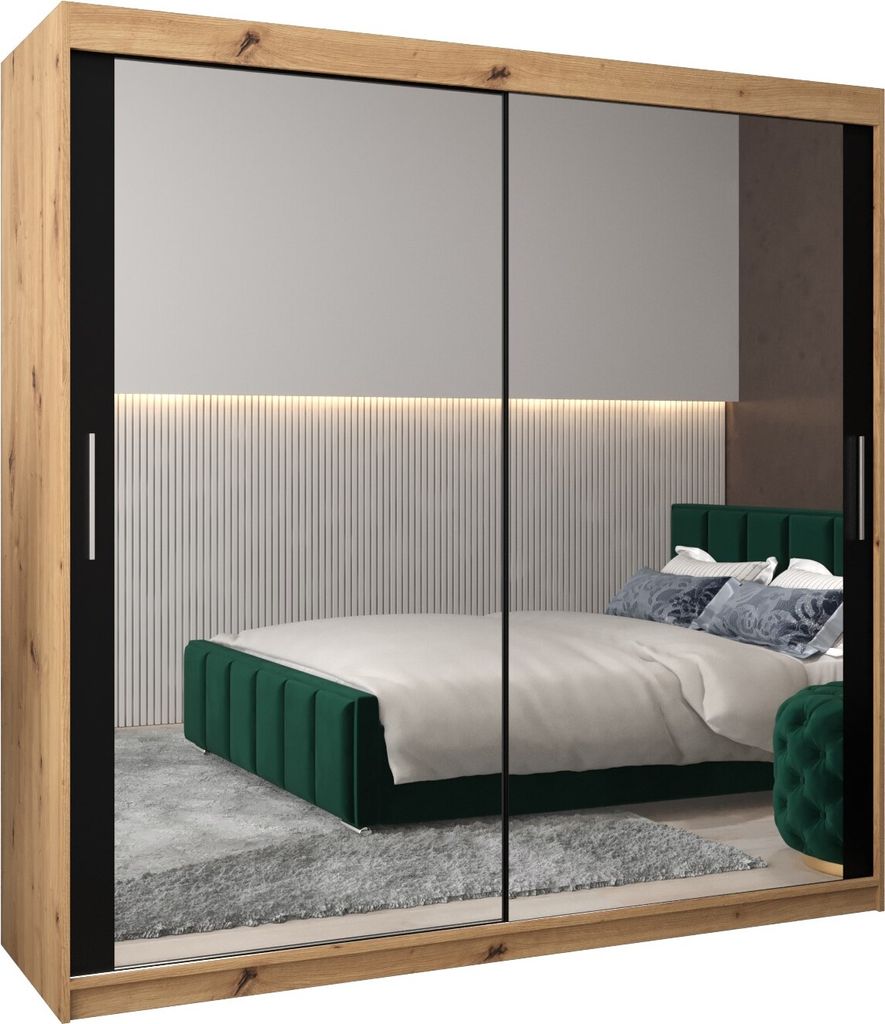 Kleiderschrank, Schiebetürenschrank Schlafzimmer, Schrank mit Spiegel TOKYO 3 200 cm