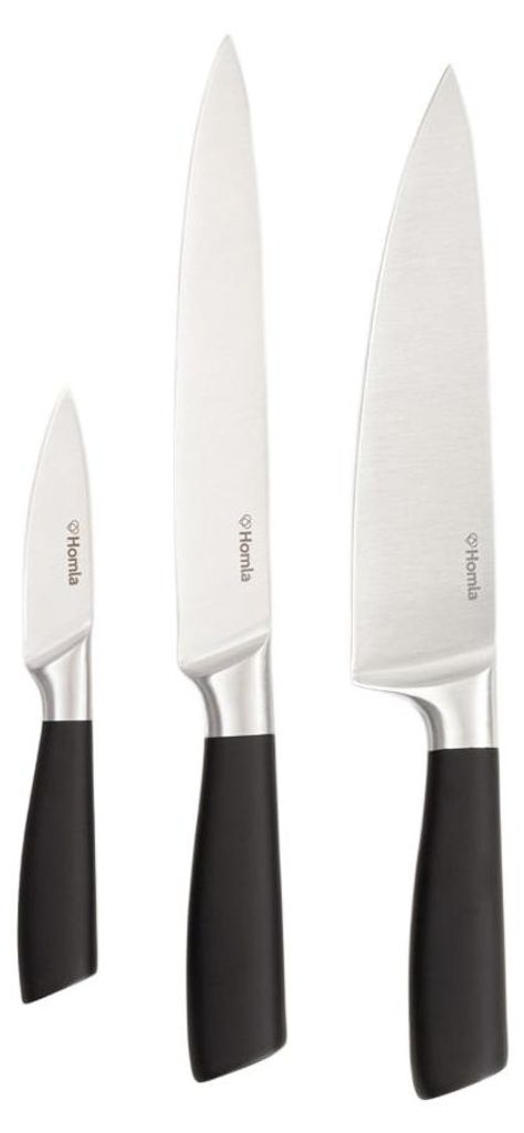 HOMLA LIBA Messerset mit schwarzem Griff 3-tlg.