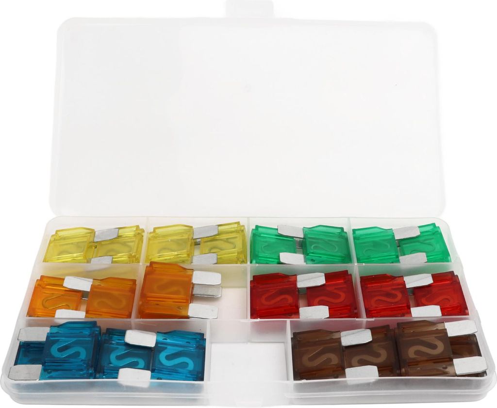 24-teiliges Kfz-Sicherungssortiment mit Aufbewahrungsbox, Zinklegierung, 20A, 30A, 40A, 50A, 60A, 70A