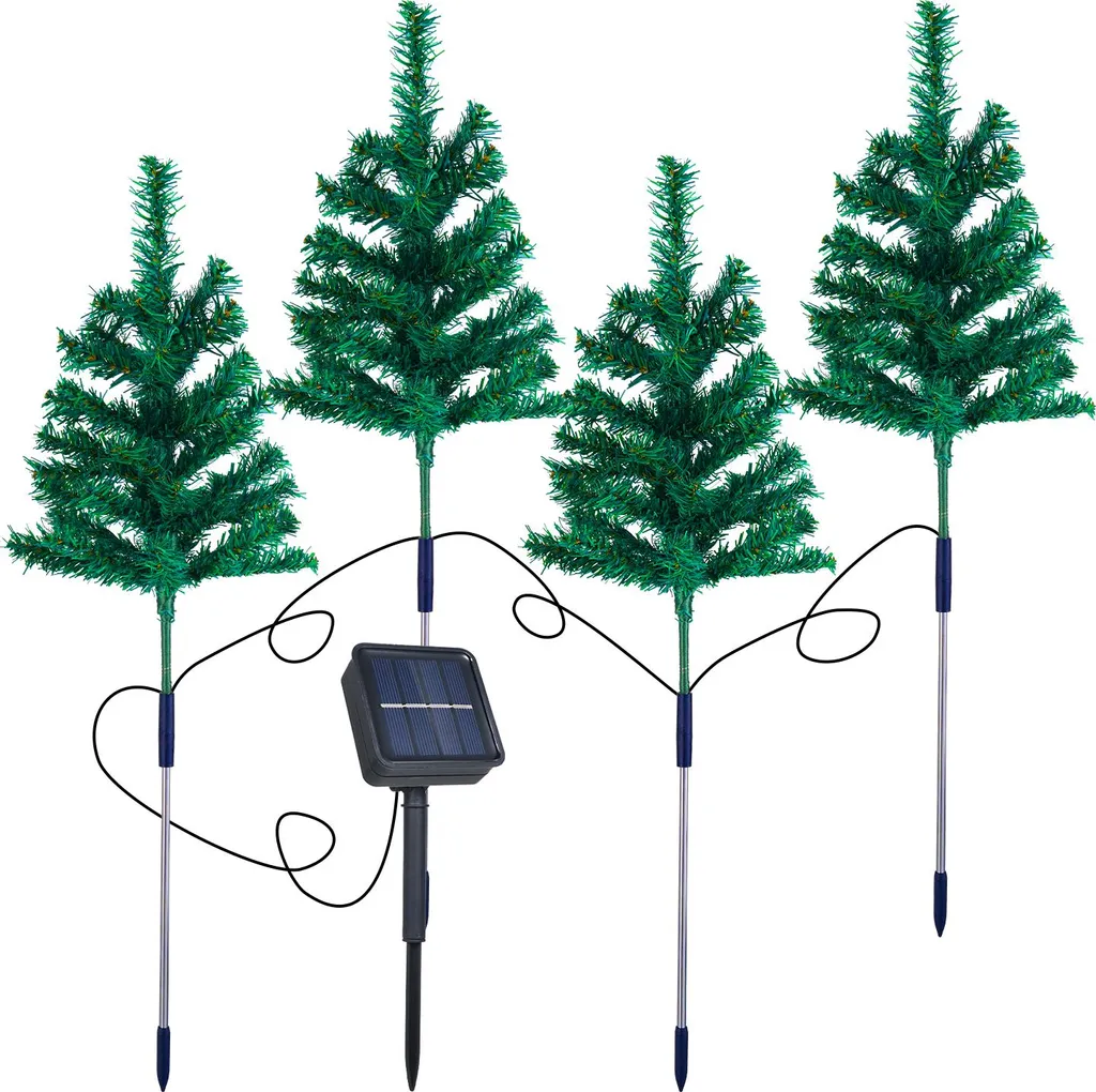 Piquet Jardin Décoratif Sapin Noël Solaire - LED RGB Étanche IP65