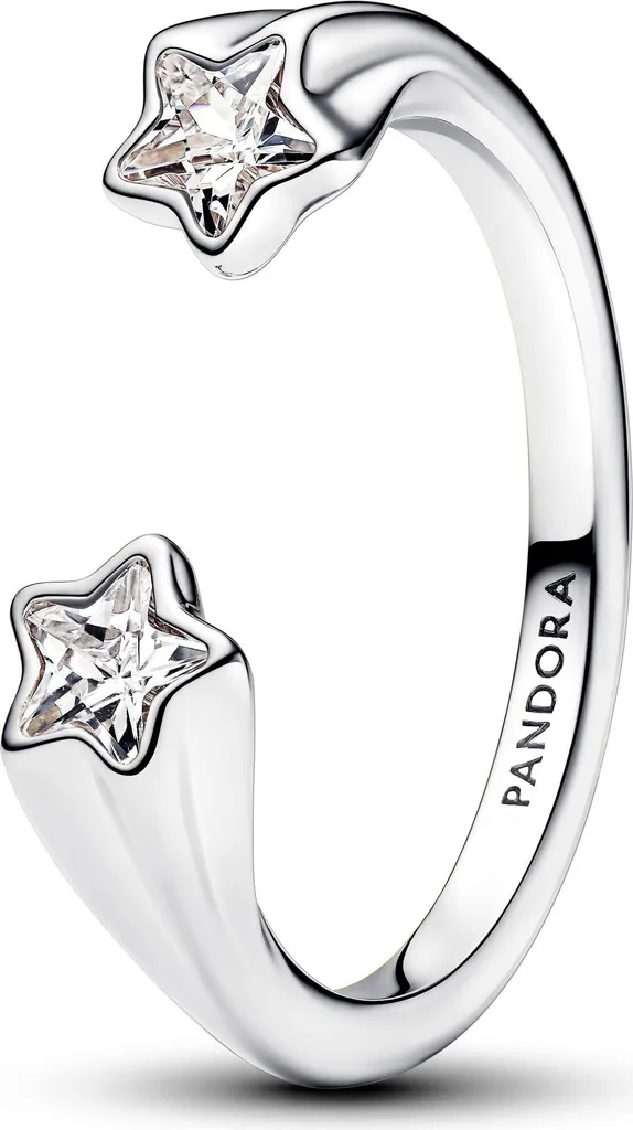 Pandora 193582C01 Anello Aperto Stelle Cadenti Argento e Zirconi