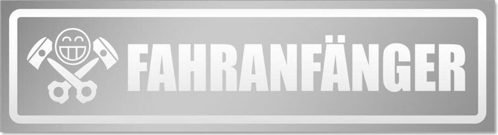 Kiwistar Fahranfänger Kolben invertiert Magnetschild Schild magnetisch - 30cm Silber - Magnetfolie für Auto PKW Kfz