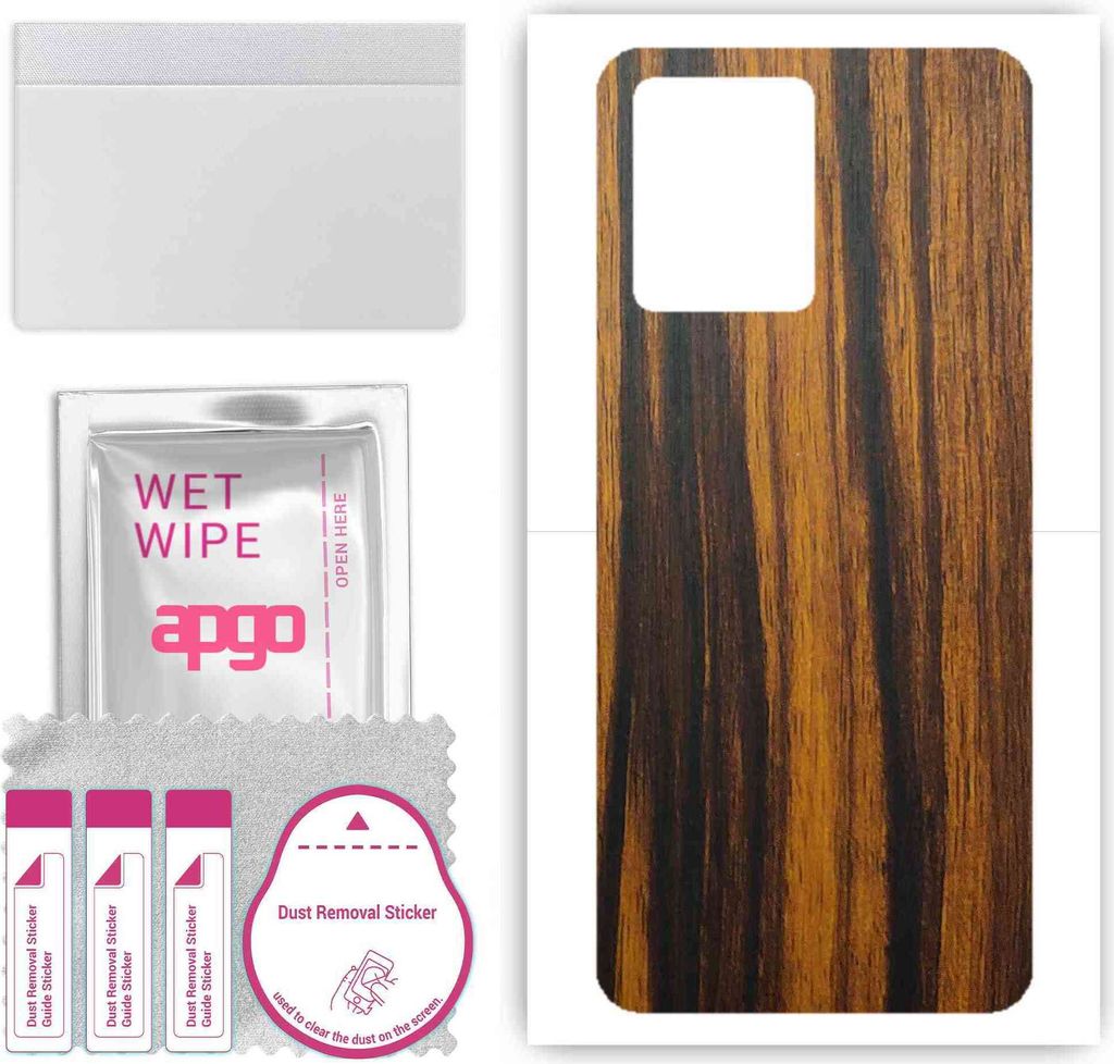 apgo Rückseite Schutzfolie, Skin, kompatibel mit Realme 9 RMX3521, Hinten Displayschutzfolie aus Vinylfolie, kratzfest, einfache Montage - Tigerwood