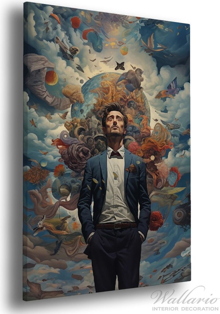 Wallario Premium Leinwandbild Gedankenuniversum in Größe 60 x 90 cm