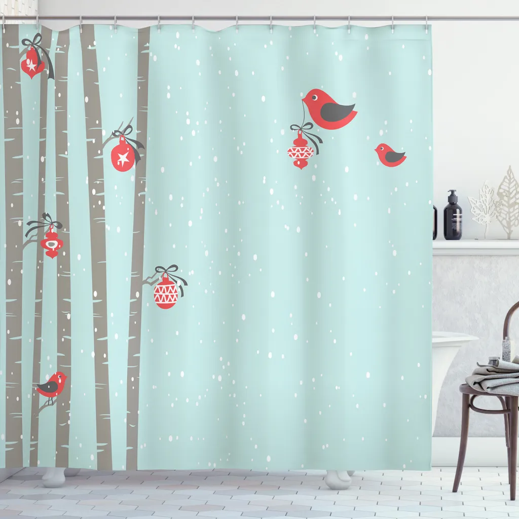 Magia d'Inverno nel tuo Bagno con la Tenda ABAKUHAUS Red Bird 175x240