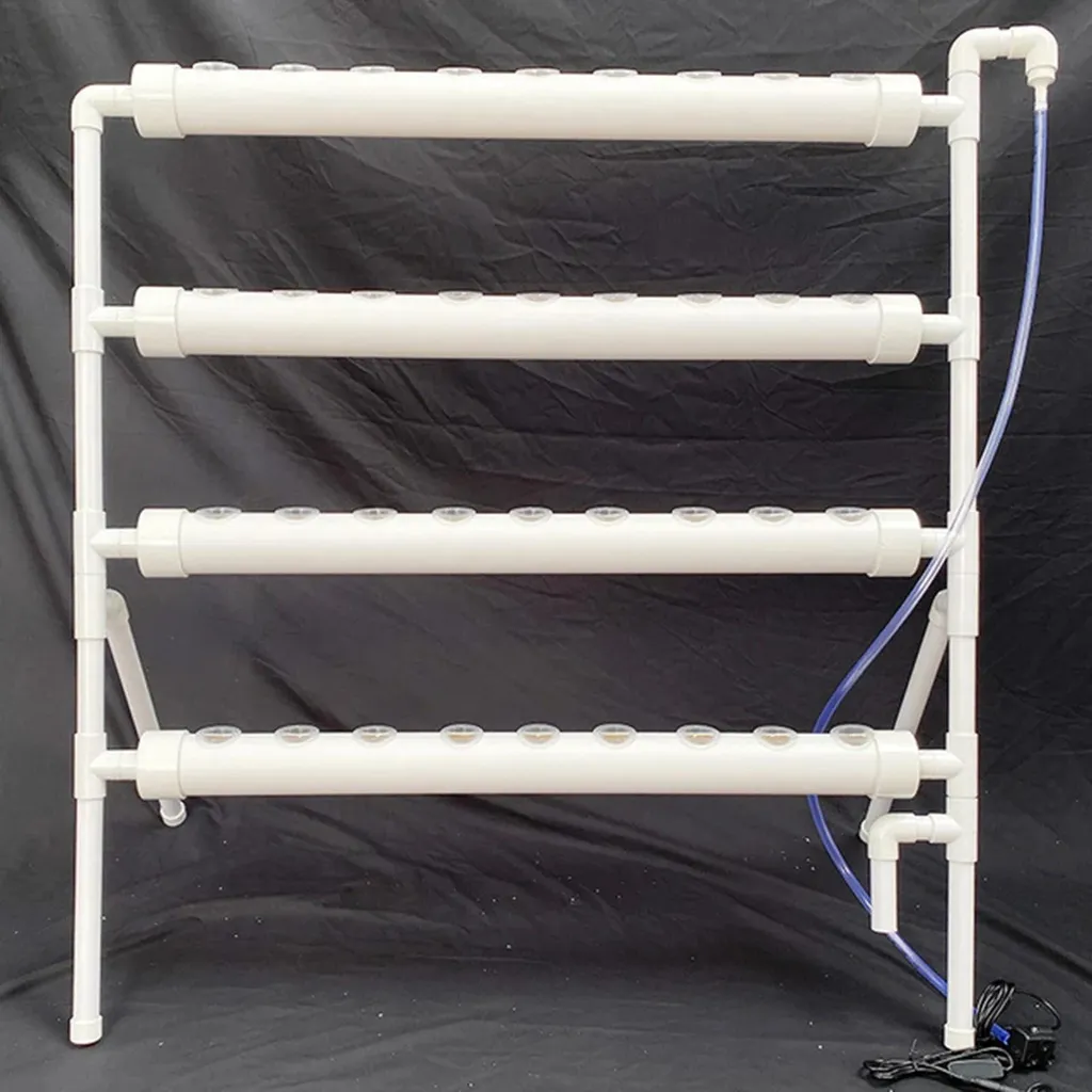Kit hydroponique PVC 36 trous Ø32 mm avec structure stable 95 cm - 10