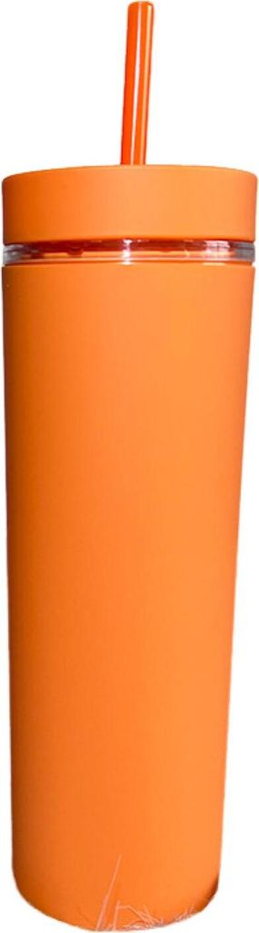 500 ml schmaler Becher mit Deckel und Strohhalm, doppelwandiger Schnabelbecher, BPA-freie Becher, isolierter Reisebecher für Eiskaffee, wiederverw...