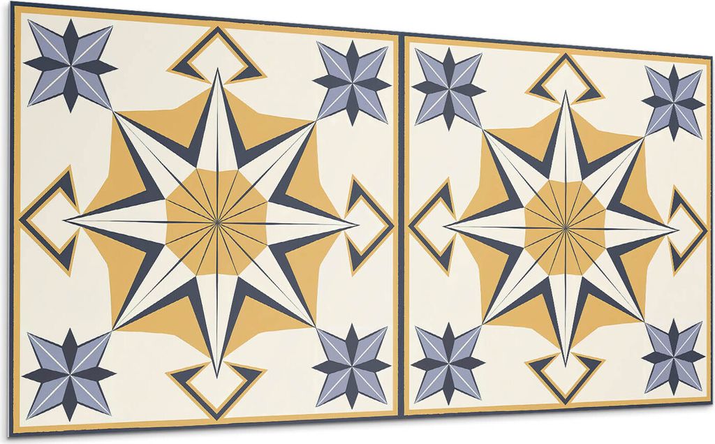 Kompassmuster Mit Sternen – Selbstklebende Fliesen – Wandverkleidung – Wandpaneel – PVC Fliesen – Vinylflisen – PCV Flisen – Selbstkl...