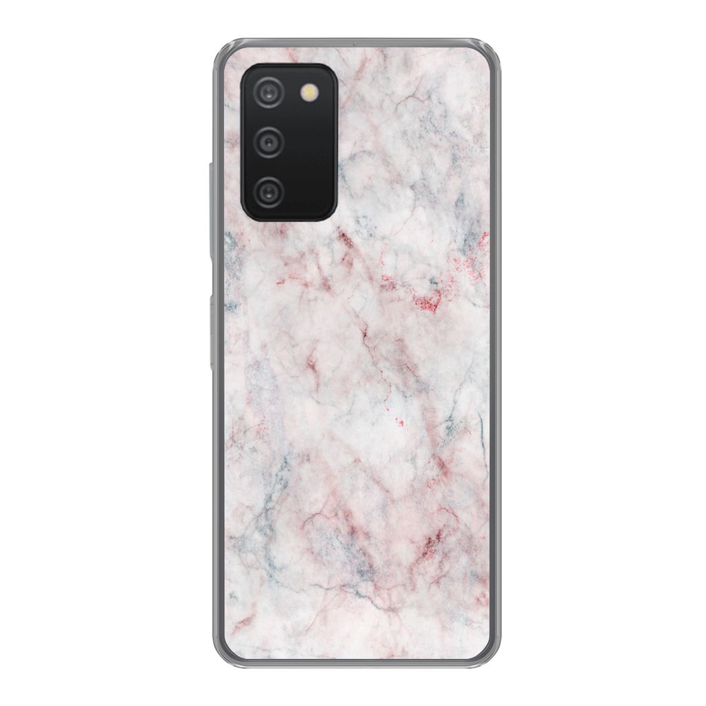 MuchoWow Handyhülle Schutzhülle Hülle für Samsung Galaxy A33 5G Marmor - Rot - Naturstein Silikon Softcase Handy Hülle - Kartenhalter