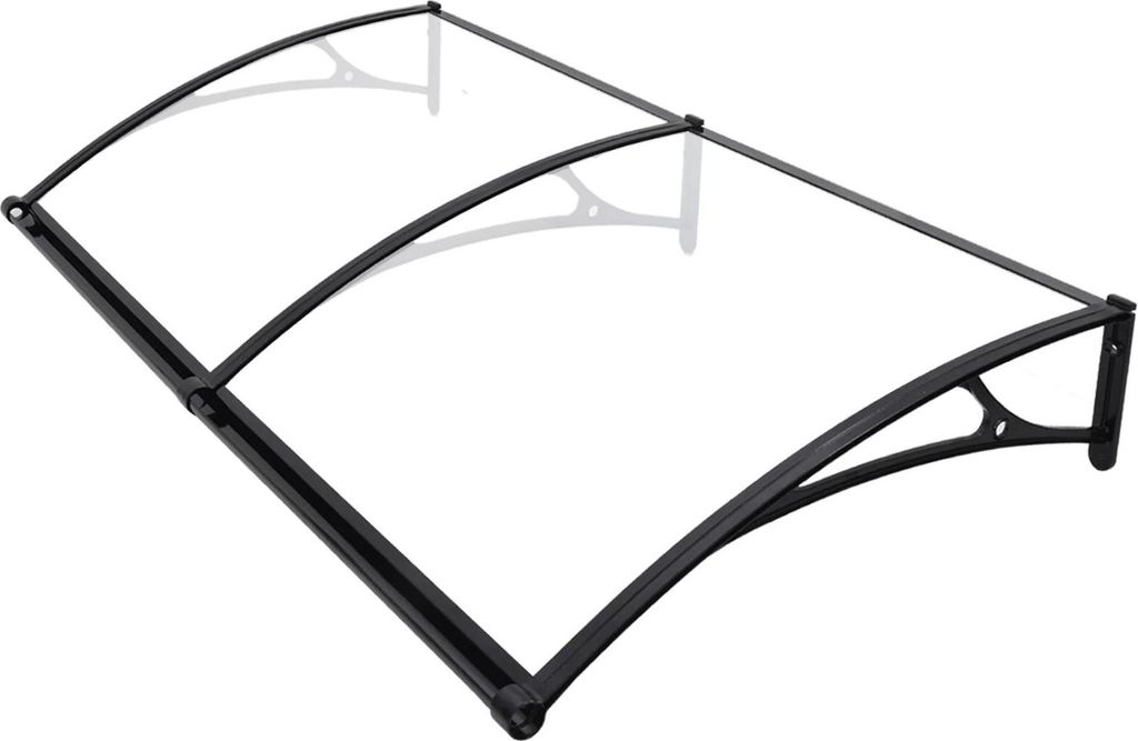 Haustür Vordach - Türdach mit Seitenwand - Polycarbonat - 80×160 cm - Wandmontage - Wetterfest