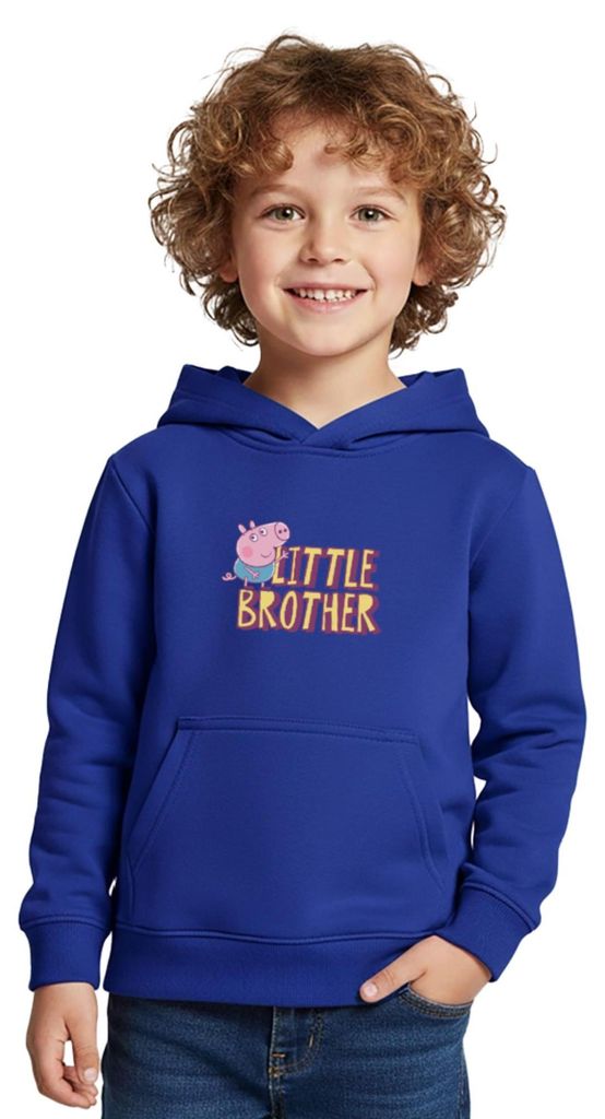 Spreadshirt Peppa Wutz ́s Kleiner Bruder Schorsch Wutz Kinder Premium Hoodie, 98/104 (2 Jahre), Royalblau