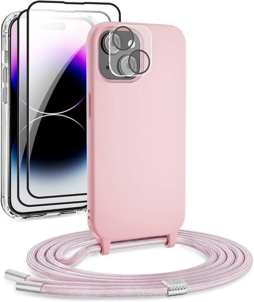 Chaîne de téléphone portable pour rester les mains libres en rose