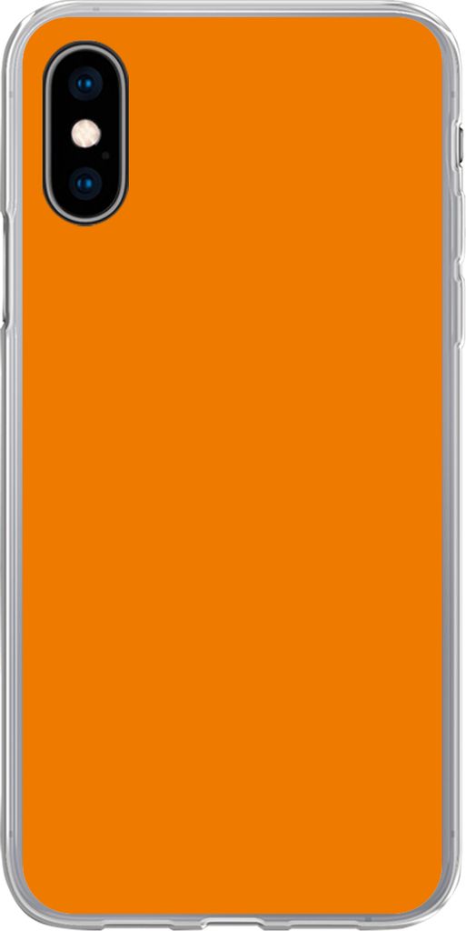 MuchoWow Handyhülle Schutzhülle Hülle für Telefoonhoesje iPhone X Orange - Jahreszeiten - Herbst - Farbe Silikon Softcase Handy Hülle - Hand...