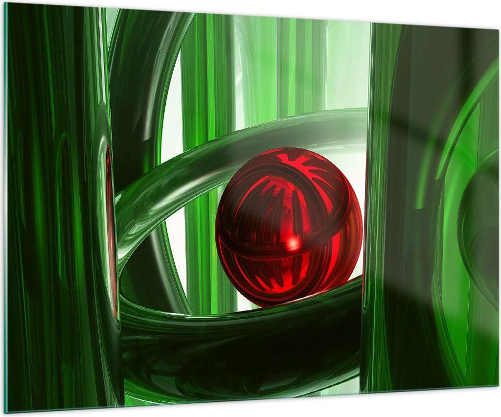 Bilder auf glas - Computergrafik 3d modern Komposition - 100x70cm - Glasbilder - Wandbilder - Kunstdruck - Wanddekoration aus Glas - Glas Bilder - ...