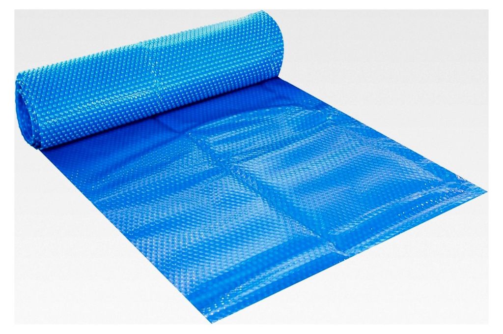 Solarfolie blau eckig, 120μ, 4x7m, Noppenfolie für Poolabdeckung, zuschneidbar, Poolheizung