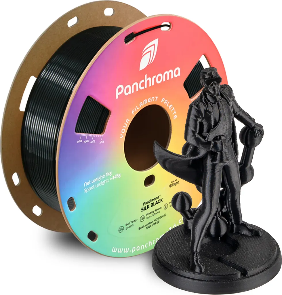 Polymaker Panchroma™ PLA Silk Black 1,75mm 1KG - Finitura Seta Premium