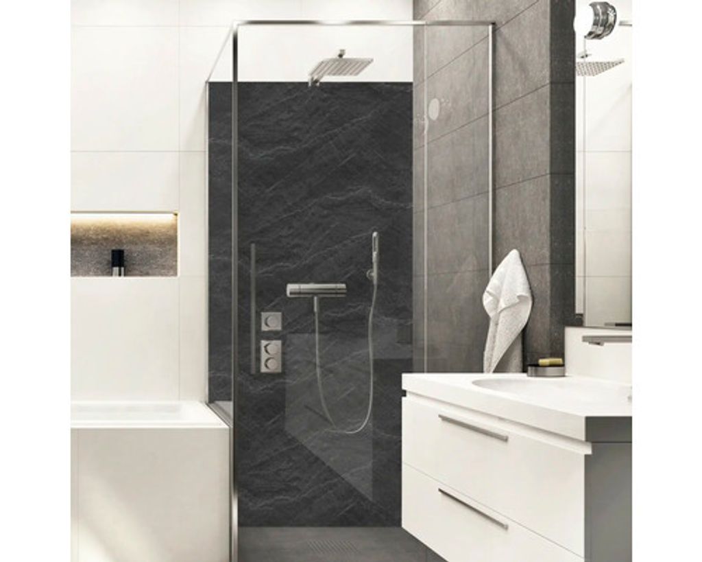 Duschrückwand mySpotti Shower Slate Schiefer Steinoptik 210 x 100 cm SH-210100-1409-HB