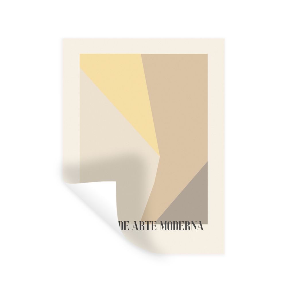 MuchoWow Wandtattoo Wandsticker Wandaufkleber Moderne Kunst - Abstrakt - Formen - Gelb 60x80 cm Selbstklebend und Repositionierbar - Repositionie...