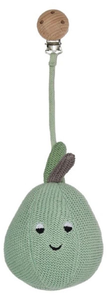 OYOY Mini Yummy Pear Pram Toy Clip Kinderwagen-Spielzeug mit Clip aus Baumwolle Baby Anhänger Birne Fun Foods 0+ M107686