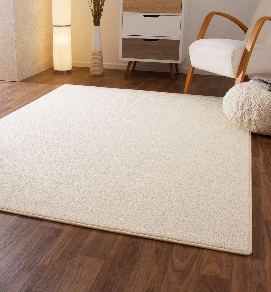 Designer Teppich Modern Berber Sydney in Weiß, Wollsiegel Qualität, Größe: 200x300 cm