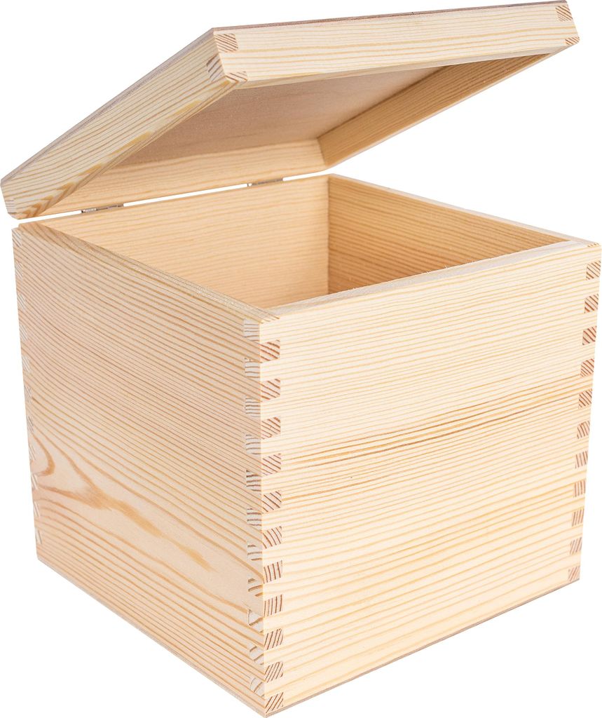 Creative Deco Boite Rangement Carré en Bois 16 x 16 x 16 cm Image du produit 
