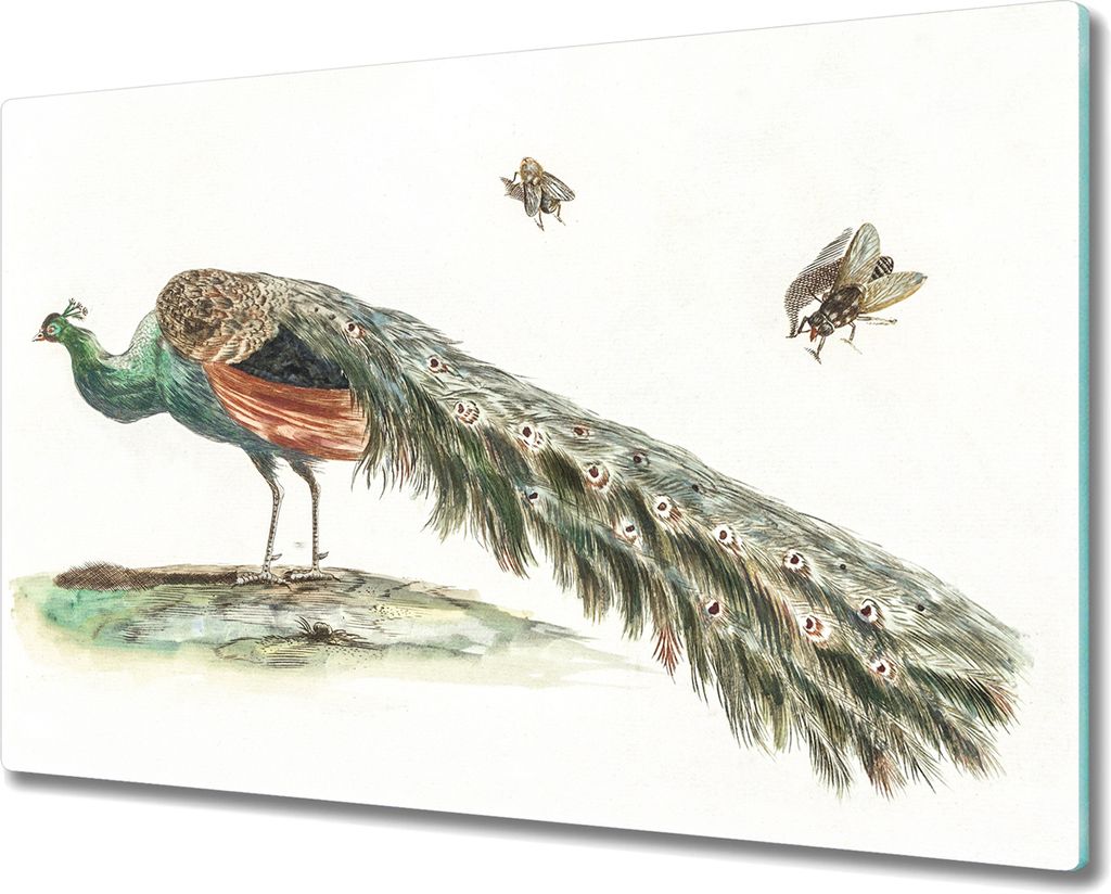 Coloray Küchenbrett Kochplattenabdeckung Hackbrett Schneidebrett Herdabdeckplatte 80x52 cm - Tiervogelblumen