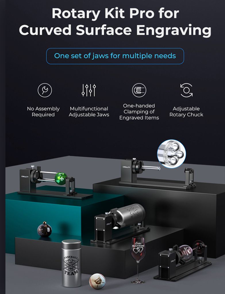 Creality Rotary Kit Pro 3 v 1 čelistní otočný válec, 360° Obrázek produktu 10