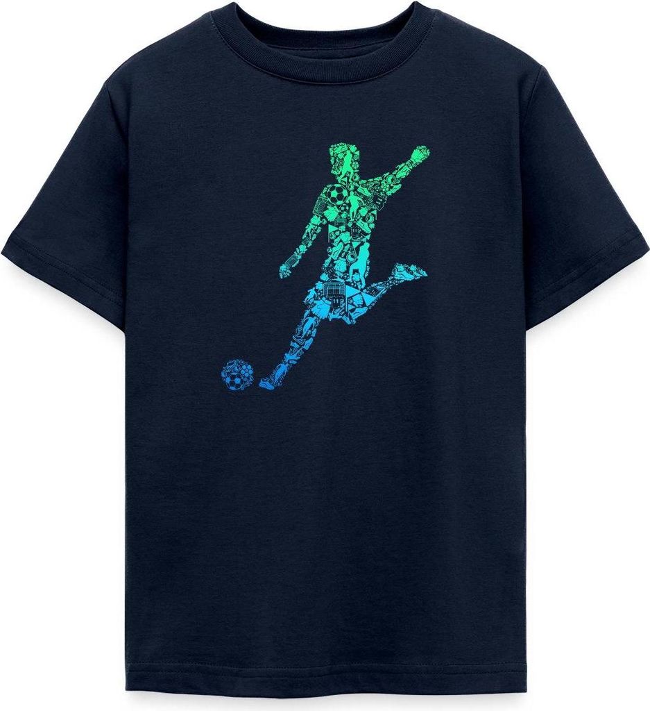 Spreadshirt Fußball Geschenk Fussballspieler Geschenkidee Teenager T-Shirt, 152/164 (12-14 Jahre), Navy